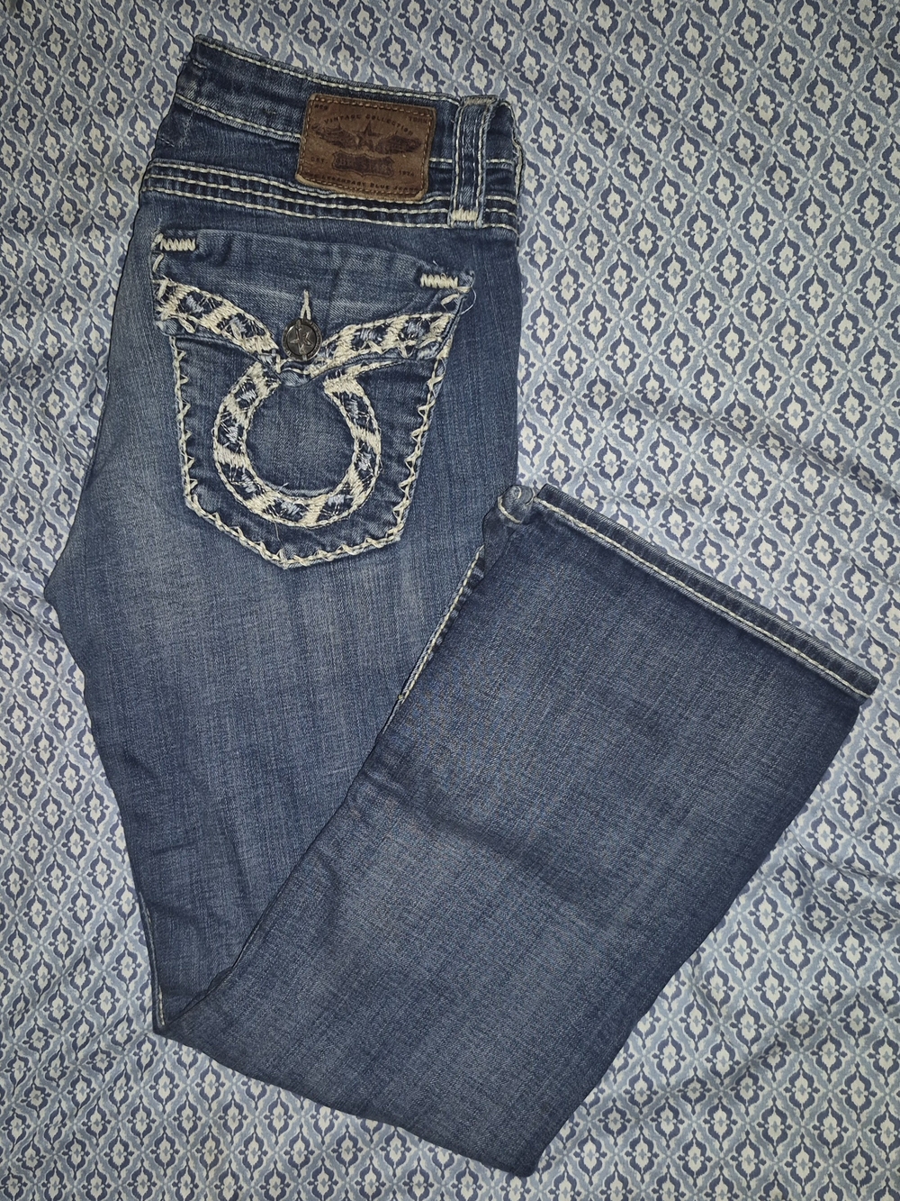 Big Star Women's Dark Blue Boot Cut Jeans with Embroidered Pocket